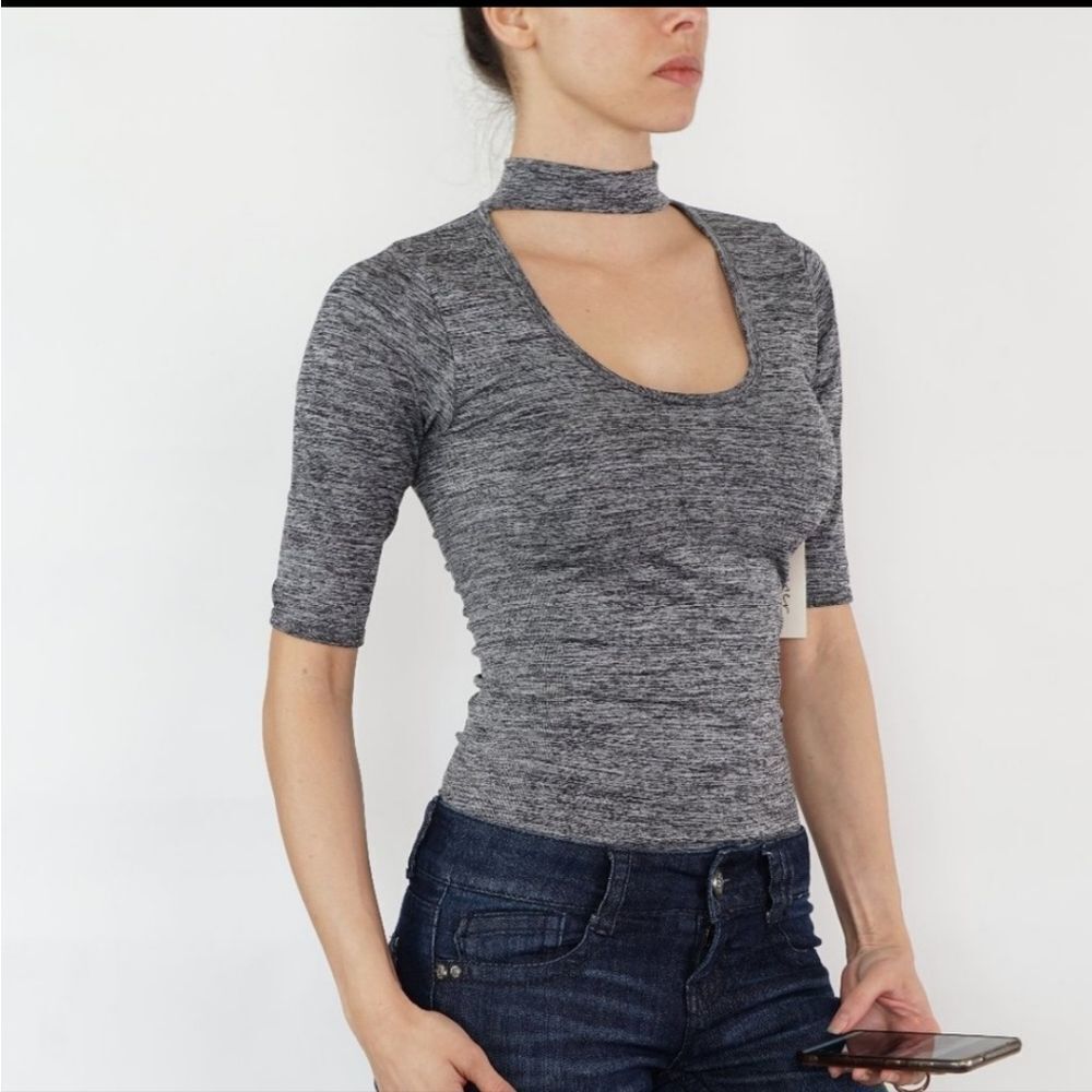 NEW U-neck choker bodysuit S/M